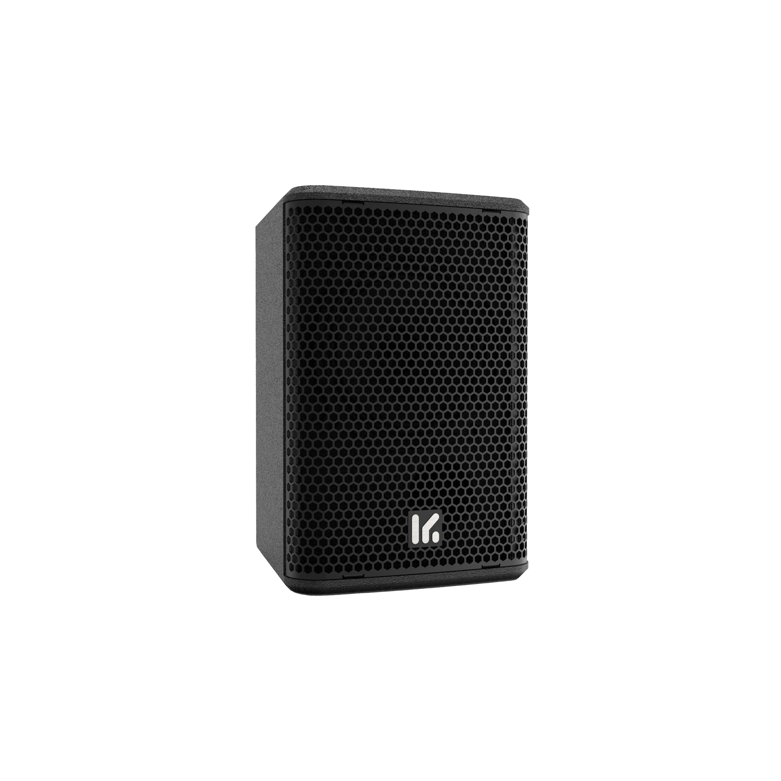Altavoz Park Audio QX5 en posición vertical, vista frontal de tres cuartos