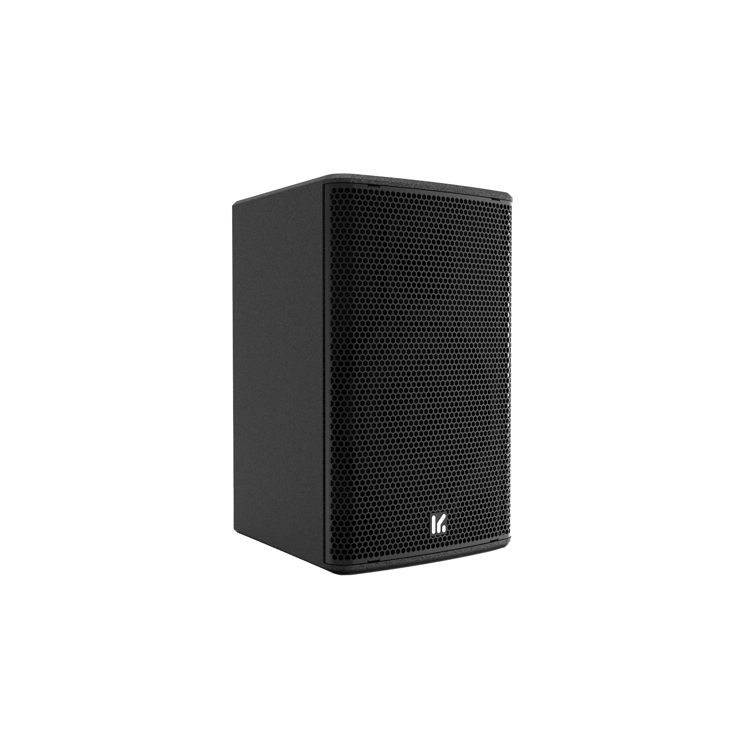 Altavoz Park Audio QX8 en posición vertical, vista frontal de tres cuartos